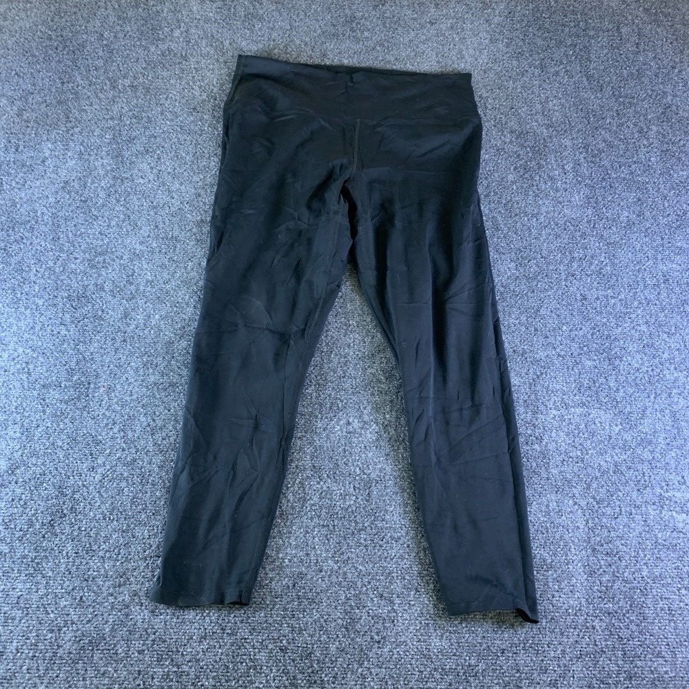 Danskin Ankle Leggings Women Large Black Tapered Leg Yoga Activewear Performance